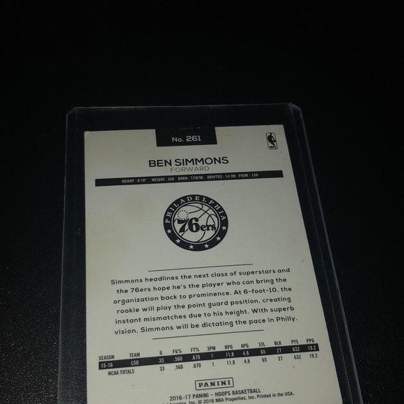 Ben Simmons basketball rookie card - Picture 2 of 4